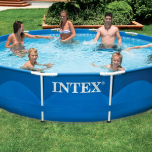 intex opzetzwembad np metal frame x cm blauw