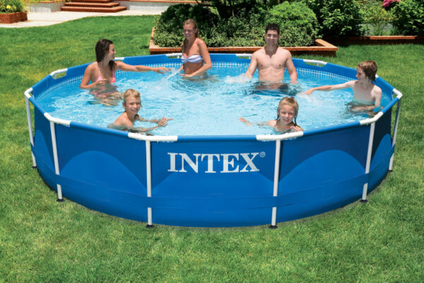 intex opzetzwembad np metal frame x cm blauw