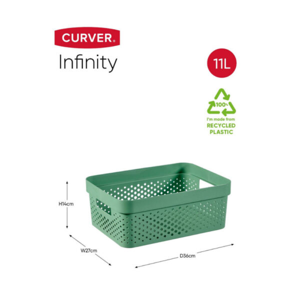 curver infinity box dots 11l groen 36x27x14cm 100% recycled