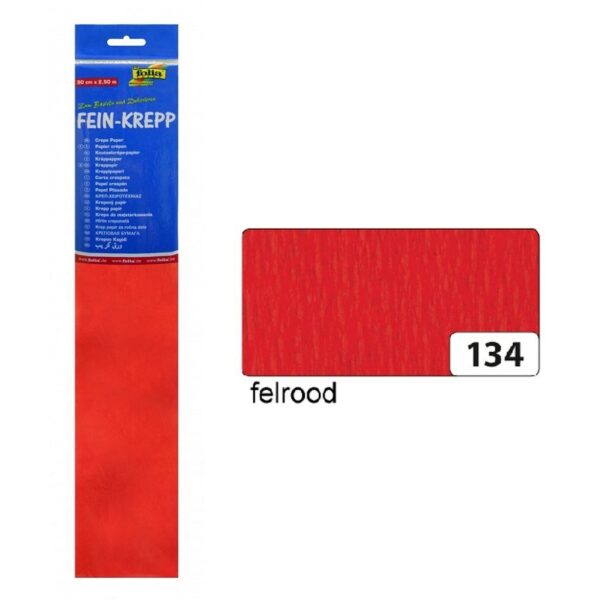 folia fo 822134 crepepapier 50cmx2,5m krimp À 10 vouw rood