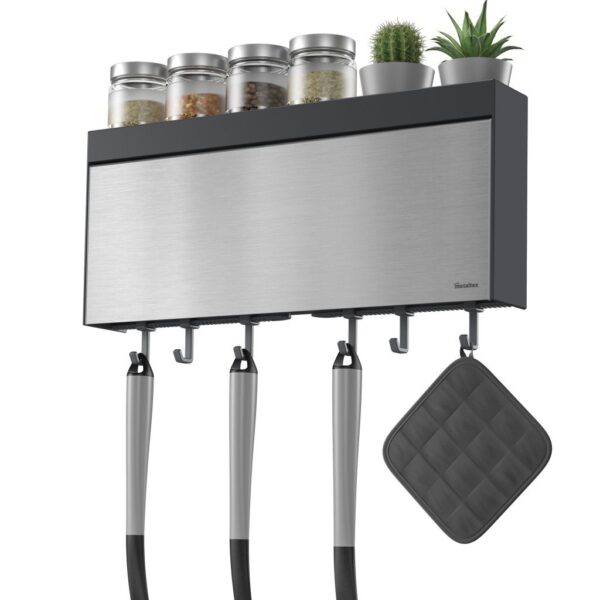 metaltex kitchen helpers tango keukenrolhouder met snijhulp 38x6x17 cm rvs/grijs