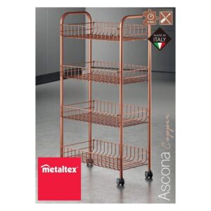 metaltex trolleykastje ascona 84x41cm staal koper