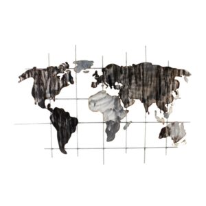 monochrome world map 106x70 cm